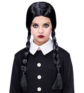 Obrazek Peruka czarna z warkoczami