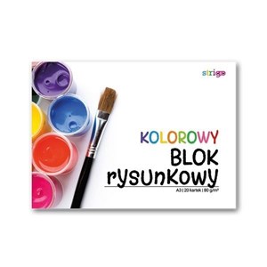 Obrazek Blok rysunkowy kolorowy A3/20K (10szt) STRIGO