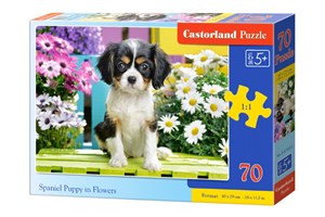 Picture of Puzzle Spaniel puppy in Flowers 70 B-070053