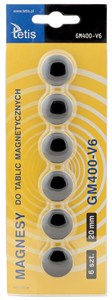 Obrazek Magnesy do tablic czarne 20mm/6