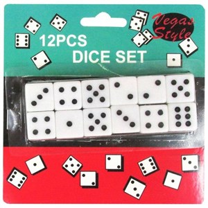 Picture of Kostka do gry biała 12szt