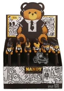 Obrazek Długopis żelowy Bear 0,5mm nieb (36szt)