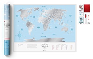 Picture of MAPA ZDRAPKA ŚWIAT TRAVEL MAP SILVER WORLD