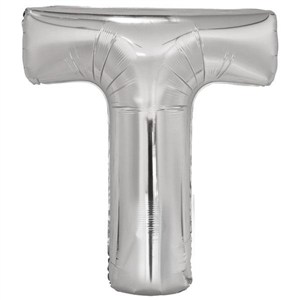 Obrazek Balon foliowy litera T srebrna 74x86cm