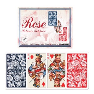 Obrazek Karty do gry Piatnik 2 talie Róże karty pasjansowe