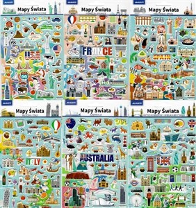Obrazek Naklejki edukacyjne Mapy świata MIX