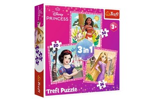 Obrazek Puzzle 3 w 1 Piękne kwiaty  Disney Princess