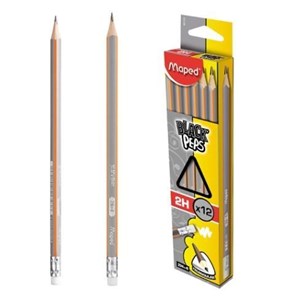 Picture of Ołówek z gumką Blackpeps 2H (12szt) MAPED