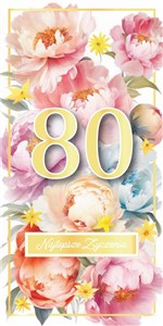 Obrazek Karnet Urodziny 80