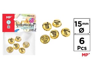 Obrazek Dzwonek złoty 15mm 6szt