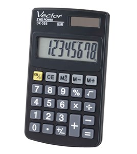Obrazek Kalkulator kieszonkowy Vector DK-055 BLK