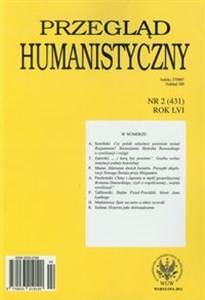 Obrazek Przegląd humanistyczny 2(431)/2012 rok LVI