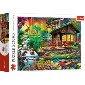 Obrazek Puzzle 3000 Chatka w lesie 33074