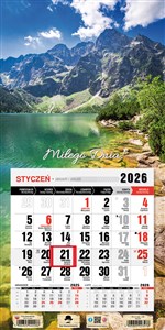 Obrazek Kalendarz 2026 trójdzielny jednodzielny mini z magnesem Tatry KTJ2 V39