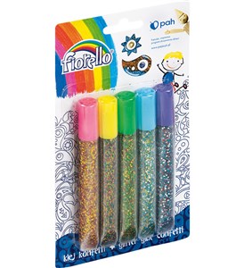 Obrazek Klej z brokatem Fiorello confetti 5 kolorów