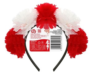 Picture of Opaska na głowę biało czerwowa 5 kwiatów