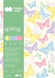 Picture of Blok Happy Color Deco Spring A4 5 kolorów 20 arkuszy 170g wiosenny