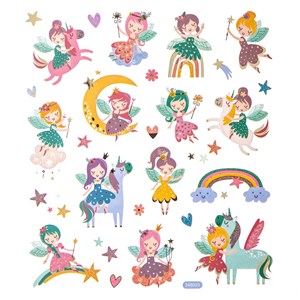 Obrazek Naklejki z brokatem wróżki 28 szt.