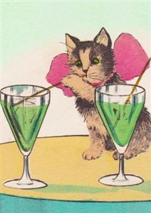 Obrazek Karnet B6 z kopertą Kot i drinki