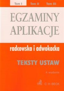 Picture of Egzaminy Aplikacje radcowska i adwokacka tom 1 Teksty ustaw