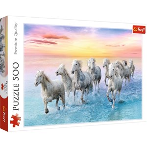 Picture of Puzzle Białe konie w galopie 500
