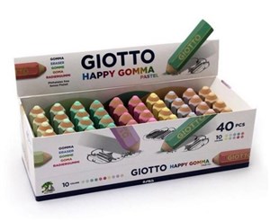 Obrazek Gumka ołówek Giotto Happy Gomma Pastel Display 40 sztuk