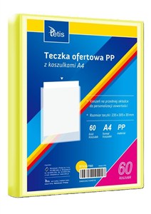 Obrazek Teczka ofertowa A4 PP + 60 koszulek żółta