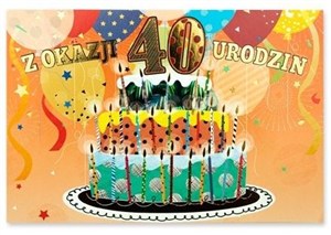 Obrazek Karnet B6 Urodziny 40