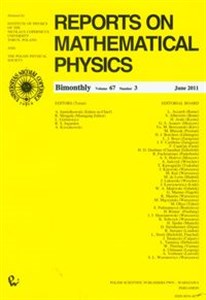 Picture of Reports on Mathematical Physics 67/3