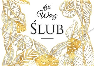 Obrazek Karnet A5 Ślub złote liście