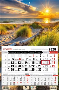 Obrazek Kalendarz 2026 trójdzielny jednodzielny Plaża KTJ1  V44