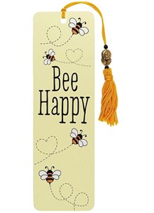 Obrazek Zakładka do książki Bee Happy Peter Pauper Press Wstążka z frędzlem i koralikiem