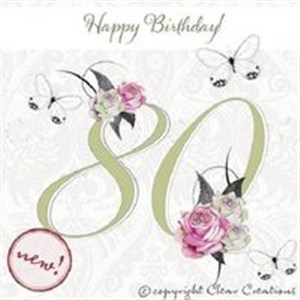 Obrazek Karnet Swarovski kwadrat "urodziny 80"