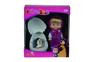 Obrazek Masza i Niedźwiedź Masza z pingwinem