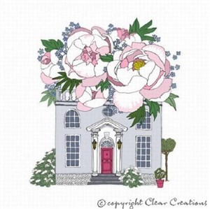 Picture of Karnet Swarovski kwadrat Dom z kwiatami