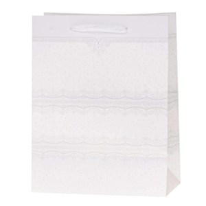 Obrazek Torba prezentowa Rozette torebka lux brok Biała A4 250 mm x 320 mm x 110 mm