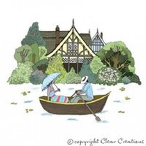 Picture of Karnet Swarovski kwadrat Łódka