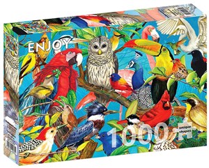 Obrazek Puzzle 1000 Kolorowe ptaki