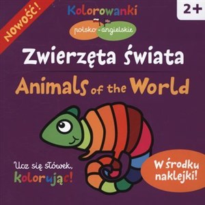 Obrazek Zwierzęta świata Kolorowanki polsko-angielskie z naklejkami