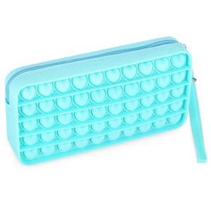 Obrazek Piórnik silikonowy bąbelki turkusowy EASY