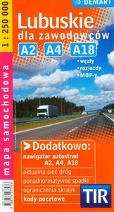 Obrazek Lubuskie dla zawodowców mapa samochodowa A2, A4, A18