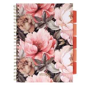 Picture of Kołozeszyt Strigo Pads Project Book A4 kratka Kwiaty  - Beżowy