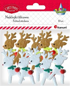 Obrazek Naklejki filcowe 3D renifery 10szt