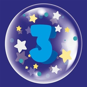 Obrazek Balon 45 cm - Cyfra 3 niebieski (TB 3603)