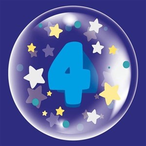 Obrazek Balon 45 cm - Cyfra 4 niebieski (TB 3604)