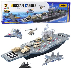 Picture of Duży lotniskowiec wojskowy myśliwce czołgi pojazdy