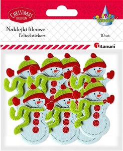 Obrazek Naklejki filcowe 3D bałwanki 10szt