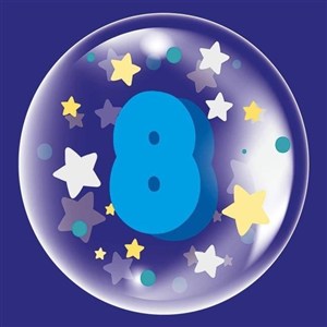 Obrazek Balon 45cm dla chłopca cyfra 8 TUBAN