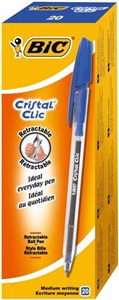 Obrazek Długopis Cristal Clic niebieski pudełko 20 sztuk