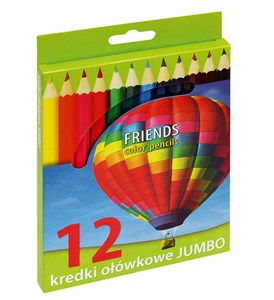 Obrazek Kredki ołówkowe Jumbo lakierowane	12 kolorów